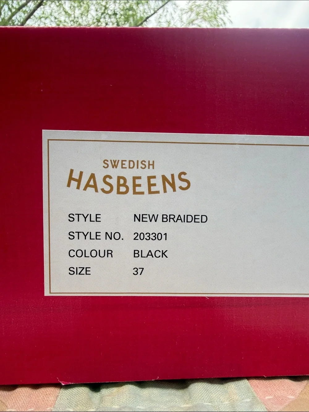 Swedish Hasbeens Black Leather Crisscross Strap Sandals